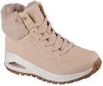 Skechers Damen UNO Rugged Fall Air Sneaker, Sand Durabuck/Faux Fur, 40 EU