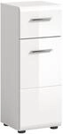 xonox.home - Kommode Ice 30x80x30 cm in wei&szlig; Hochglanz Tiefziehfront - Standschrank