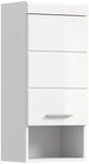 xonox.home - H&auml;ngeschrank Scout 37x79x24 cm in wei&szlig; und wei&szlig; Hochglanz - Badm&ouml;bel