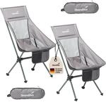 Skandika Campingstuhl Compact bis 150 kg belastbar | 2er Set Camping Stuhl,
