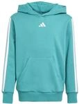 adidas Unisex Kinder Essentials 3 Stripes Hoodie, Pure Teal/White, 11-12 Years