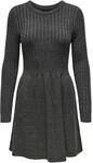 ONLY Damen Onlfia Ls Cable Dress KNT Kleid, Dark Grey Melange, X-Small