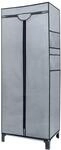INTIRILIFE Faltschrank 68 x 45 x 175 cm in GRAU - Mit Rei&szlig;verschluss Stoffschrank