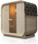 Artsauna Fasssauna Nolvik M, Outdoor-Sauna aus Fichtenholz, 3,6 kW Ofen, LED,