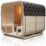 Artsauna Fasssauna Nolvik XXL, Outdoor-Sauna aus Fichtenholz, 8 kW Ofen, LED,