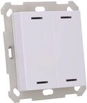 KNX Button Light 55 2-fold, RGBW, Reinwei&szlig; gl&auml;nzend, Neutral