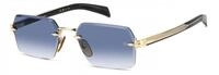 DAVID BECKHAM DB 7109/S GOLD BLACK/BLUE SHADED 56/20/145 Herrenbrillen Sonnenbrillen