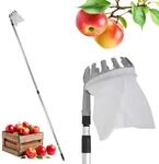 Obstpfl&uuml;cker mit Teleskopstiel und Fangbeutel mit Pfl&uuml;ckkranz - bis 240 cm
