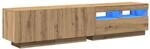vidaXL TV-Schrank mit LED-Leuchten Artisan-Eiche 180x35x40 cm, TV-St&auml;nder,