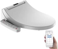 BadeStern Toilettensitz: Smarter Dusch-WC-Aufsatz mit F&ouml;hn-Funktion, Sitzheizung und
