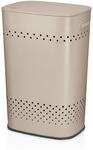 kela W&auml;schekorb mit Deckel 39,5 x 29,5 x 57,5 cm Malaga, Metall, beige 