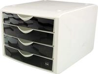 helit H6129695 - Schubladenbox &bdquo;the chameleon, 4 Schubladen, f&uuml;r Format DIN A4,