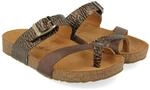 HAFLINGER Bio Juno Leder Pantolette Sandale Korkfu&szlig;bett Unisex Braun (1781), Gr 38