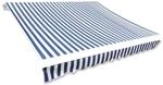 vidaXL Markisenstoff Sonnenschutz Markisentuch Blau & Wei&szlig; 5x3 m Segeltuch