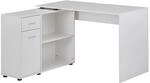 Wohnling Design Eckschreibtisch mit Regal Wei&szlig; 120 x 75,5 x 106,5 cm, Moderner