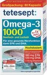 tetesept Omega-3 1000 Kapseln, 80 St. Kapseln