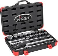 VIGOR V2318N Steckschl&uuml;sselsatz 21-teilig, 3/4 Zoll Antrieb, Au&szlig;en Sechskant