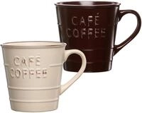 Ritzenhoff & Breker Kaffeebecher-Set Usato, 2-teilig, sortiert, Wei&szlig;, 9.5 cm x 10 cm