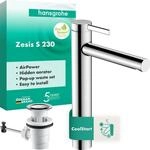 hansgrohe Zesis S - Waschtischarmatur mit Zugstangen-Ablauf, energiesparend