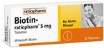 Biotin-ratiopharm&reg; 5 mg: Zur Vorbeugung und Behandlung von Biotin-Mangel, 30