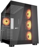 Cougar Cube Midi-Tower-Geh&auml;use aus geh&auml;rtetem Glas, FV150 ARGB, Schwarz