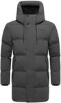 STONE HARBOUR Herren lange Steppjacke Wintermantel mit magnetischem Verschluss