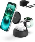 Belkin UltraCharge Pro Qi2.2 Induktive Ladestation, 25W, 3 in 1 Ladeger&auml;t MagSafe