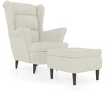 vidaXL Ohrensessel mit Hocker Armlehnen Fernsehsessel Polstersessel Loungesessel