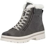 Remonte D2U73-45 Damen Schn&uuml;rboot Nubuk-/Veloursleder Grau Grau