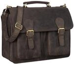 STILORD Kronos Aktentasche Leder Herren Lehrertasche Leder-Tasche B&uuml;ro Business
