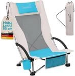 Skandika Strand Campingstuhl Beach | Bequemer Strandstuhl mit atmungsaktivem Mesh,