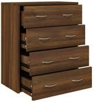 vidaXL Kommode mit 4 Schubladen Schubladenschrank Sideboard Mehrzweckschrank
