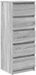 vidaXL Sideboard mit Schubladen Grau Sonoma 37,5x35x99cm Holzwerkstoff, Kommode,
