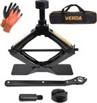 Scherenwagenheber 2T 104-425mm, Car Jack Kit mit Ratsche, Stahls&auml;ule und Gummi, Auto