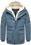 STONE HARBOUR Herren Winterjacke warme Steppjacke mit Kapuze und flauschigem