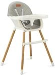 MoMi REKI Hochstuhl Baby 3 in 1 Grau - Kinderstuhl mit Esstisch - Kinderhochstuhl mit