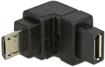 Delock Adapter USB 2.0 Micro-B Stecker > USB 2.0 Micro-B Buchse gewinkelt unten,