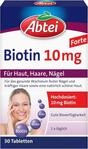 ABTEI Biotin 10 mg Forte - Biotintabletten - Haare, Haut & N&auml;gel - 30 St.