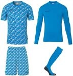 Uhlsport Herren Progressive Torwart Set Trikot, Cyan/Wei&szlig;, M EU