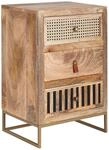 Wohnling Nachttisch Mango Massivholz/Metall 40x60x30 cm Nachtschrank...