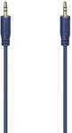 Audio-Kabel Flexi-Slim, 3,5-mm-Klinken-Stecker, vergold., Blau, 0,75 m