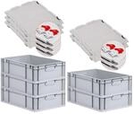 PROREGAL SuperSparSet 5x Eurobox NextGen Economy mit Scharnierdeckel & roten