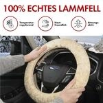 Walser Lammfell Lenkradbezug Beige Lammfell, Winter Lenkradw&auml;rmer, Auto