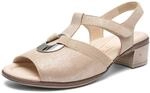 ARA Damen Lugano Sandale mit Absatz, Sand, 42.5 EU Weit