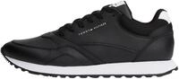 Tommy Hilfiger Herren Runner Sneaker New Eva aus Leder, Schwarz (Black/White), 43