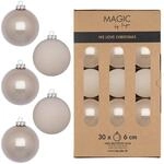 Weihnachtskugeln Glas 6cm 30 St&uuml;ck - matt & gl&auml;nzend - Christbaumkugeln