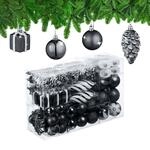 Relaxdays Weihnachtskugeln 72er Set, glitzernde, Matte, gl&auml;nzende Baumkugeln,