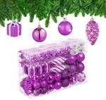 Relaxdays Weihnachtskugeln 72er Set, glitzernde, Matte & gl&auml;nzende Baumkugeln,