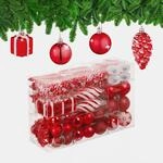 Relaxdays Weihnachtskugeln 72er Set, glitzernde, Matte & gl&auml;nzende Baumkugeln,