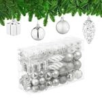 Relaxdays Weihnachtskugeln 72er Set, glitzernde, Matte & gl&auml;nzende Baumkugeln,